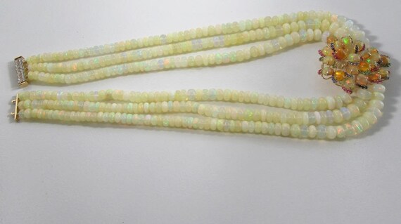 Opal, Sapphire, Ruby, Emerald and Diamond Necklac… - image 6