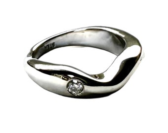 High School Jewelry Design Competition Winner, Sterling Silver Band ring Set With Laboratory Grown Diamond