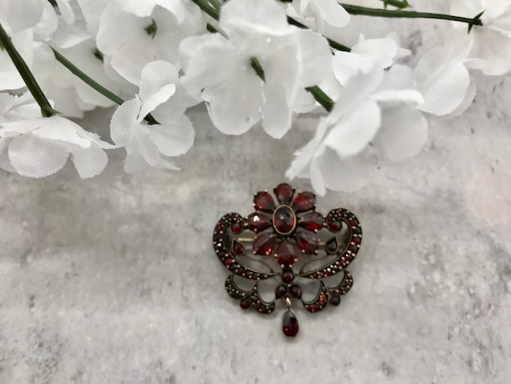 Bohemian Garnet Pin/Brooch, Garnet Pin, Antique G… - image 7