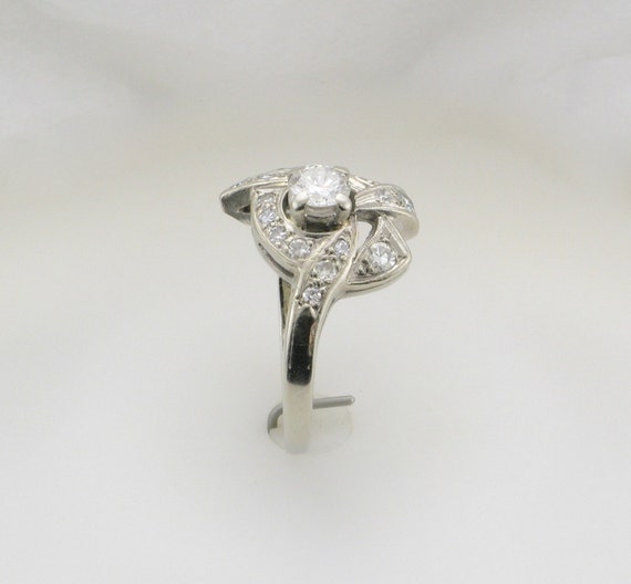 White Gold Diamond Cocktail Ring; Diamond Cocktai… - image 4