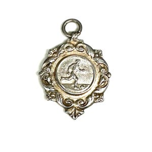 Hallmarked Vintage Sterling Silver Soccer Football Medal Dated 1921