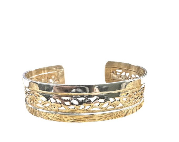 Sterling Silver Pierced Design Cuff Bracelet