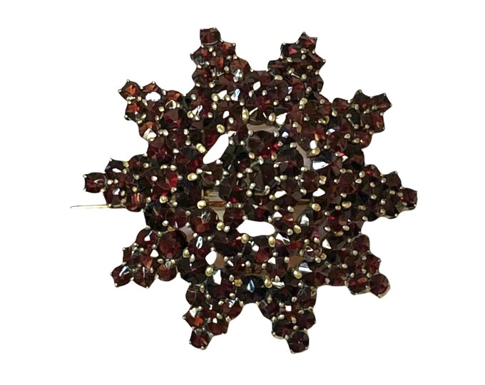 Antique Garnet Pin, Garnet Brooch, Antique Brooch, Antique Garnet Pendant, Garnet Pendant, Garnet Sunburst Brooch or Pendant