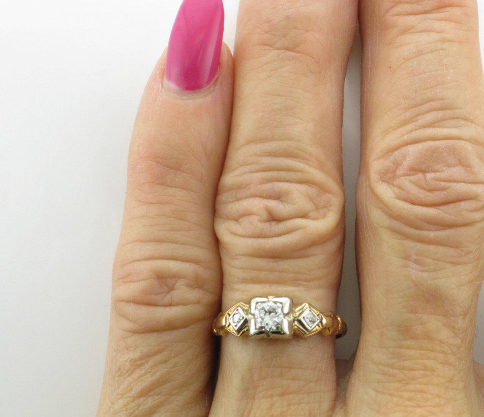 Vintage Diamond Engagement Ring Diamond Engagement Ring Etsy