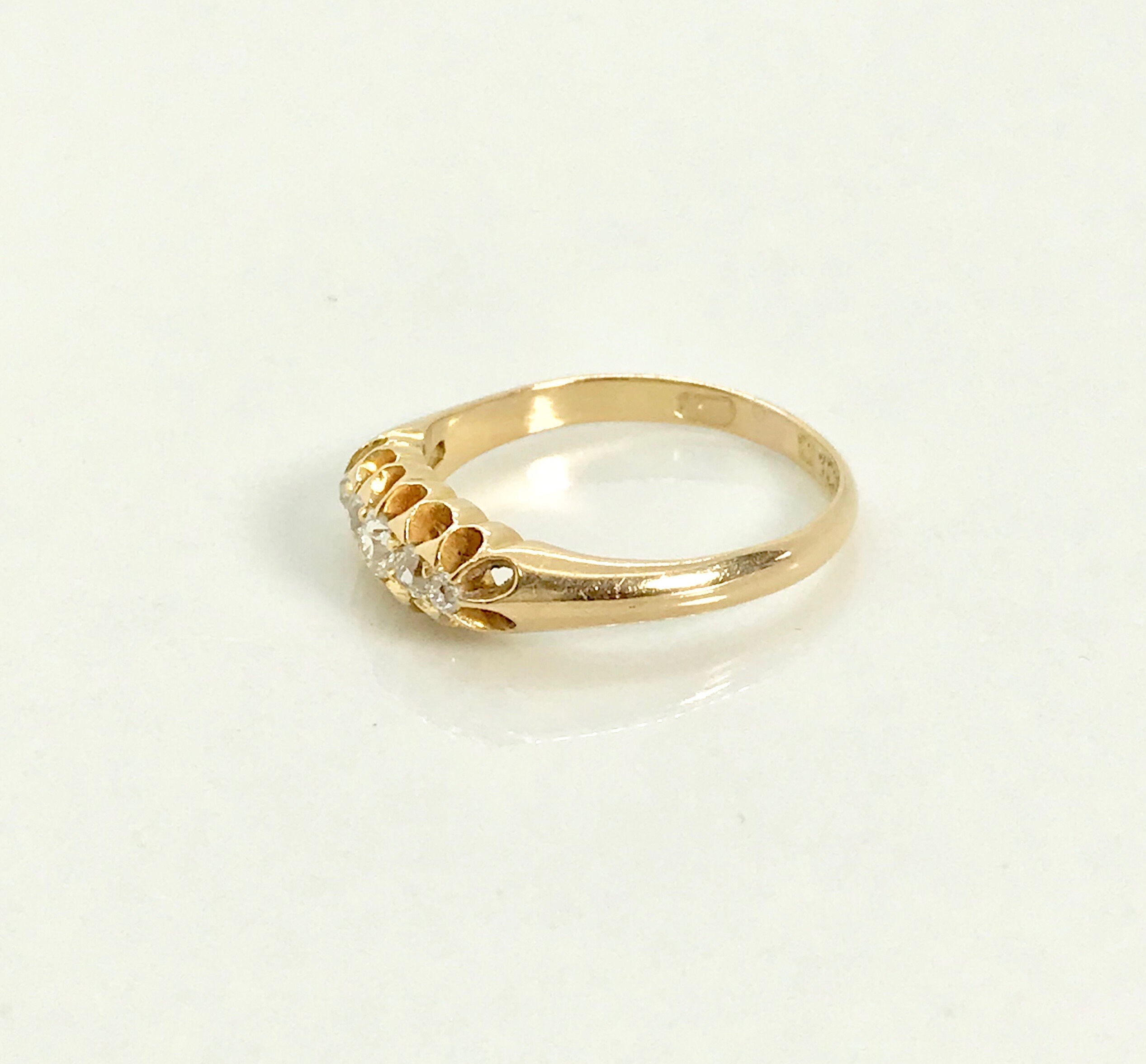 Yellow Gold  English  Diamond Band Ring  Antique English  