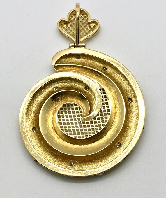 Yellow Gold and Diamond Spiral Design Pendant, Vi… - image 5