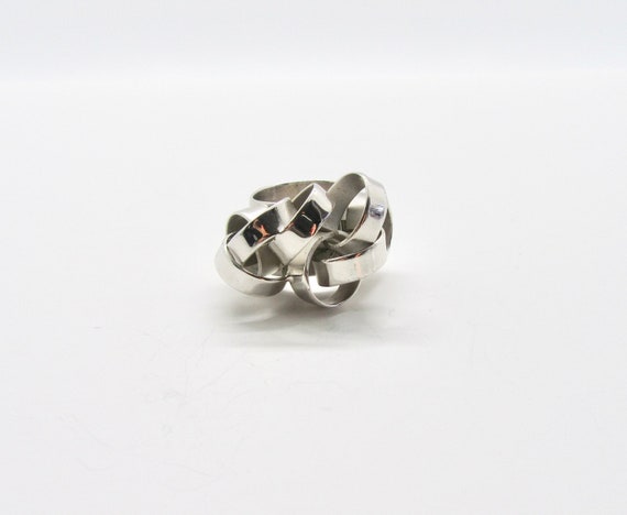 Sterling Silver Hallmarked Ring, Silver Ribbon Rin