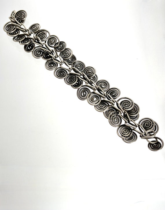Silver Circle Link Bracelet, Vintage Silver Bracel