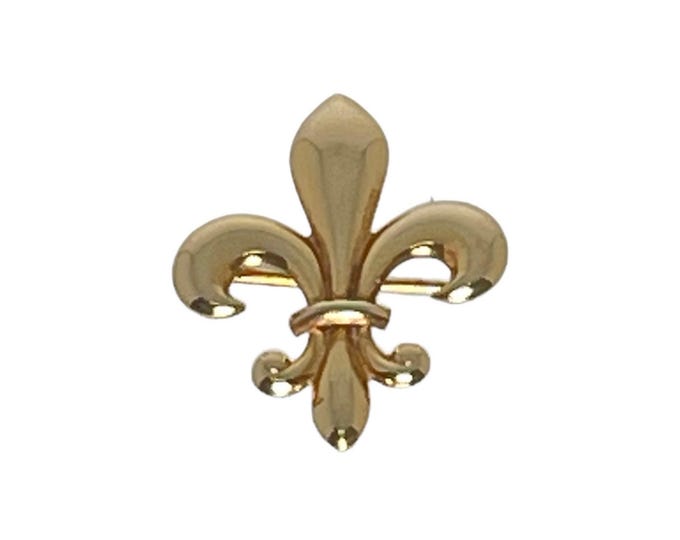 Vintage 14 Karat Yellow Gold Fleur-de-lis Watch Pin, Fleur-de-lis Brooch, Vintage Yellow Gold Fleur-de-lis