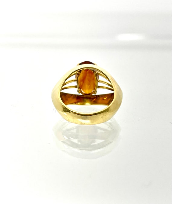 18 Karat Yellow Gold Citrine Ring, Vintage Citrin… - image 5