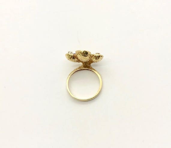 Vintage 14k Yellow Gold Ruby and Diamond Ring - J… - image 6