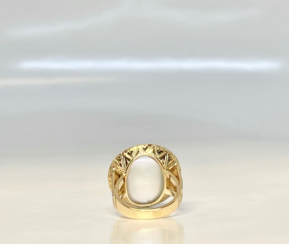 Antique Yellow Gold and Black Enamel Pearl Ring, … - image 3
