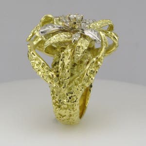 18 Karat Yellow Gold Diamond Nugget Free Form Ring Diamond Cocktail Ring Diamond Dinner Ring Diamond Free Form Ring Bild 3