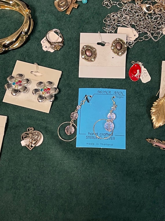Bag Lot of Miscellaneous Jewelry, Sterling Rings,… - image 2