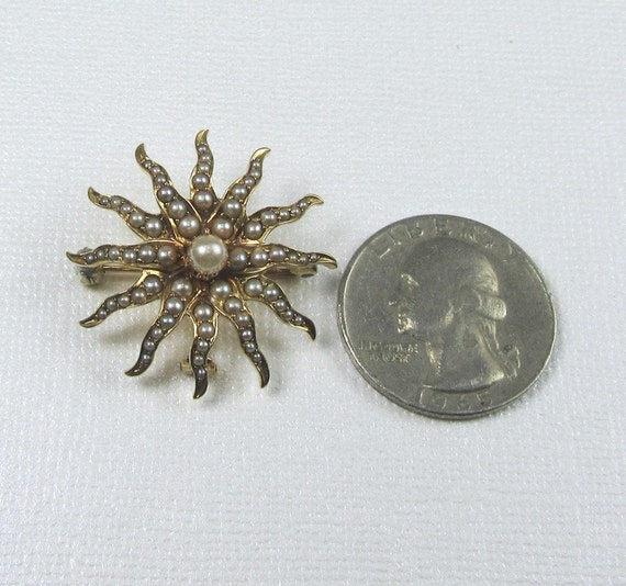Sunburst Pin/Necklace, Antique Sunburst Pin/Neckl… - image 3