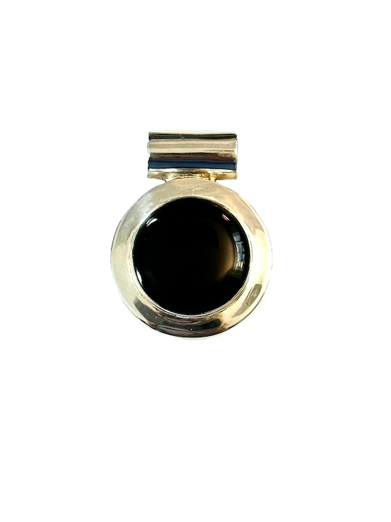 Sterling Silver Black Onyx Statement Pendant, Larg