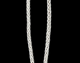 Large Vintage Wheat Chain Necklace, Sterling Silver Statement Chain, Everyday Wear