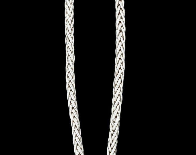 Large Vintage Wheat Chain Necklace, Sterling Silver Statement Chain, Everyday Wear
