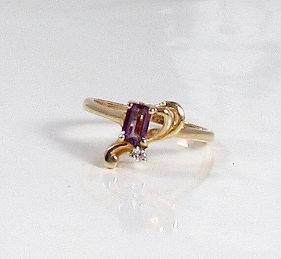 Vintage Amethyst and Diamond Ring; February Births