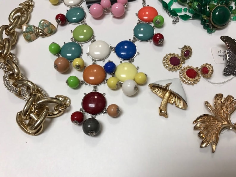 Recycle Jewelry Pins Broken Jewelry For Crafts Necklaces Butterfly Pin Bits and Pieces of Costume Jewelry Earrings Up Cycle Jewelry