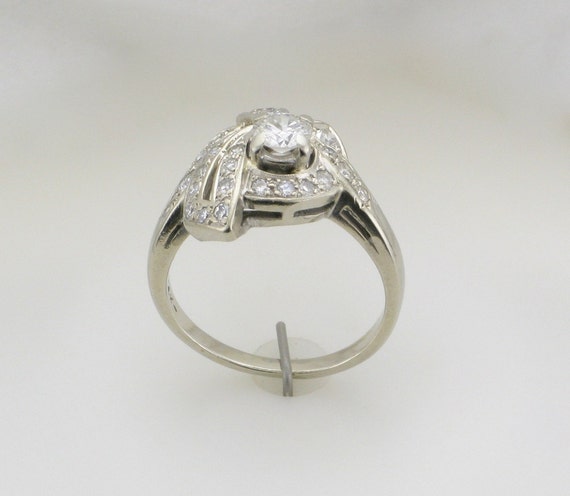 White Gold Diamond Cocktail Ring; Diamond Cocktai… - image 2