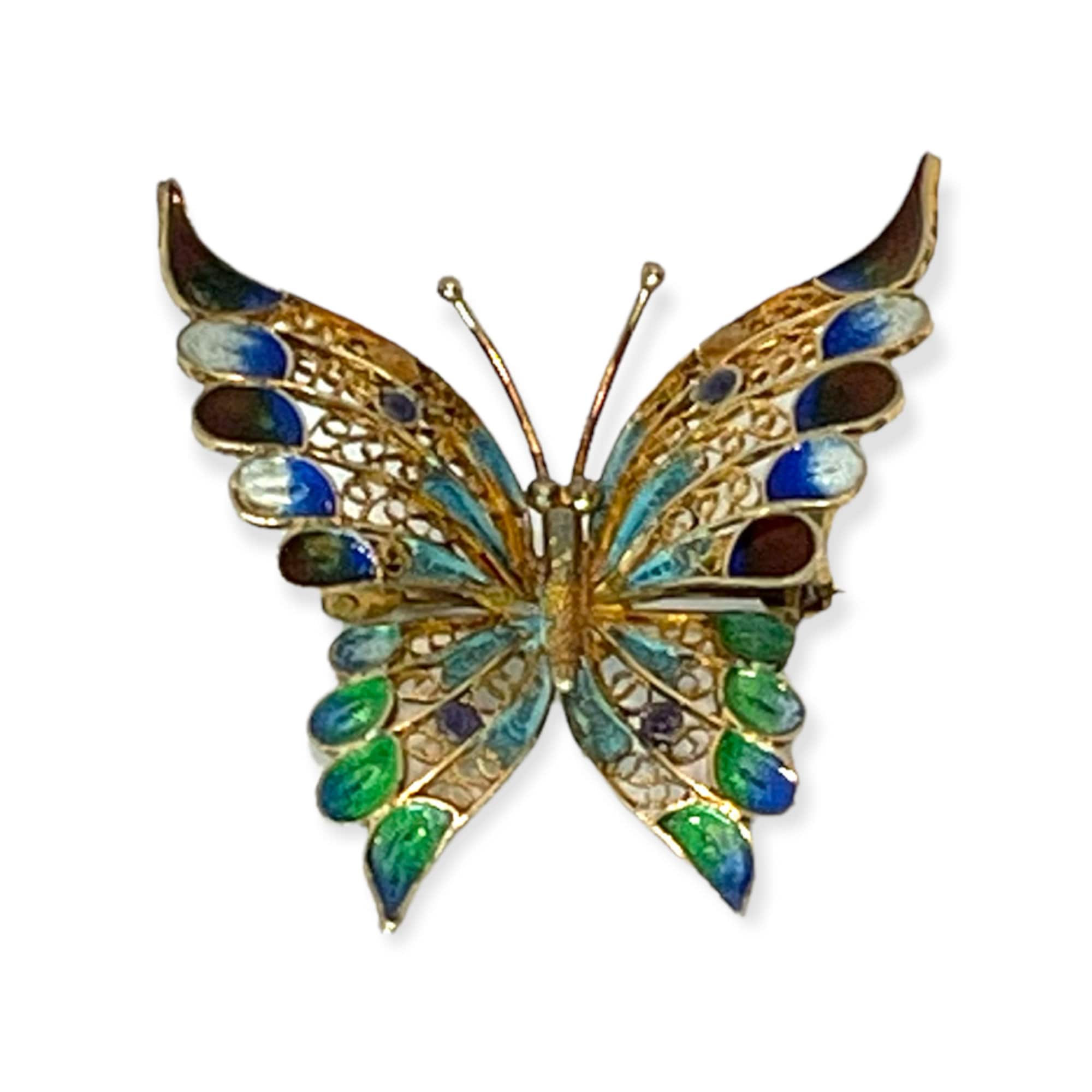 Filigree butterfly deals brooch