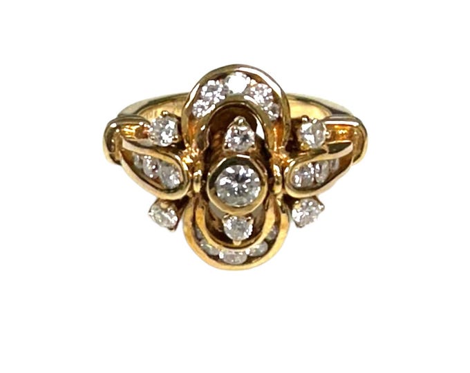Yellow Gold Diamond Tremblant Cocktail Ring