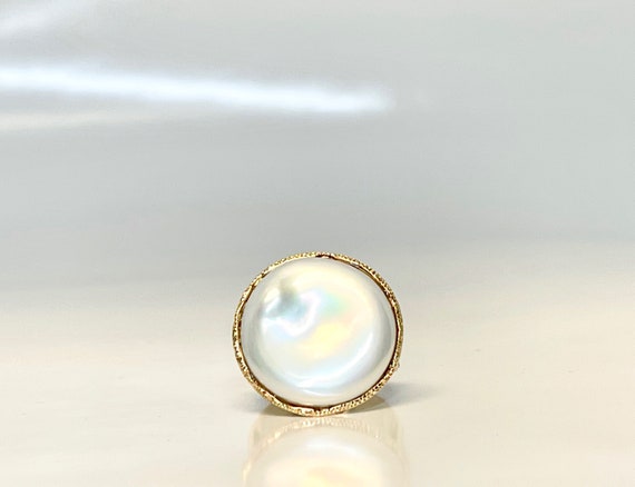 Antique Yellow Gold and Black Enamel Pearl Ring, … - image 1