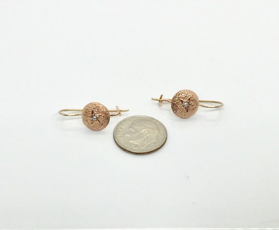 Rose Gold Drop Earrings, Victorian Inspired Pierc… - image 5