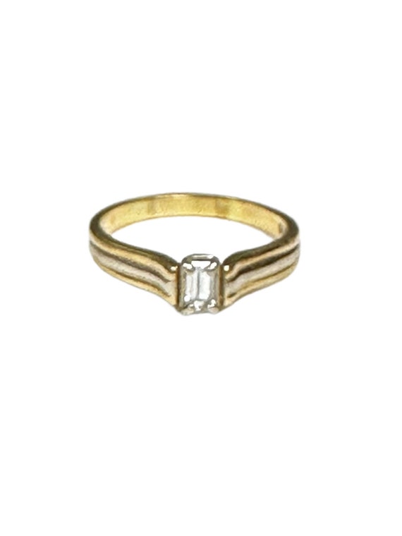 Yellow Gold Emerald Cut Diamond Engagement Ring or