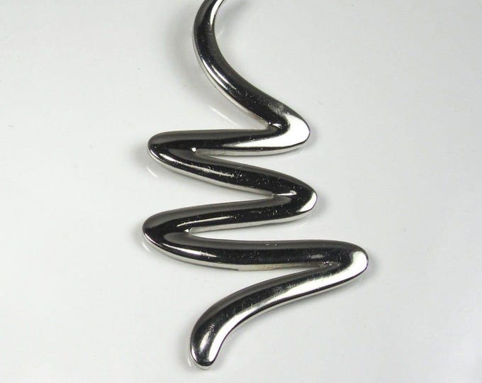Sterling Silver Free Form Pendant, Squiggly Line Pendant, Sterling Silver Pendant, Pendant, Sterling Silver Artistic Pendant