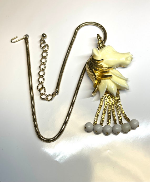 Vintage Vendome Unicorn Necklace, Unicorn Necklac… - image 2
