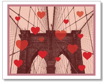 Brooklyn Bridge Card, New York City Love Card, Brooklyn is for Lovers, Brooklyn Stationery, I Love New York Card