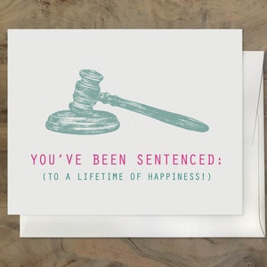 Funny WEDDING CARD, Carte de mariage réfléchie, Carte de mariage nouvellement mariée, Carte de mariage pour un avocat, Carte de mariage juge, ex Con carte de mariage