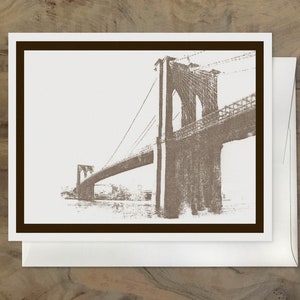 Brooklyn Bridge Note Card SET di 16. Brooklyn Stationery Set, Brooklyn Gift, Manhattan Stationery Set, New York City Stationery