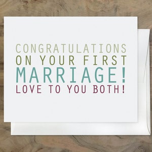 Rude Sarcastique FUNNY WEDDING CARD, Première carte de mariage, Carte de l’expéditeur divorcé
