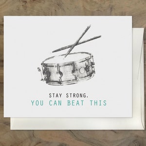 Drummer Get Well Soon Card, You Can Beat This. Card for very sick friend. Funny Get Well Card, Depression Card, Sad times card, Unemployed