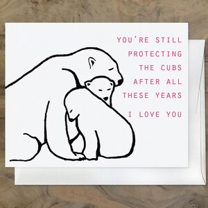 Belle carte belle fête des mères pour maman. Je vous aime, maman. Polar Bears Card - Warmhearted Tender Sweet Adorable Perfect Mother's Day Card