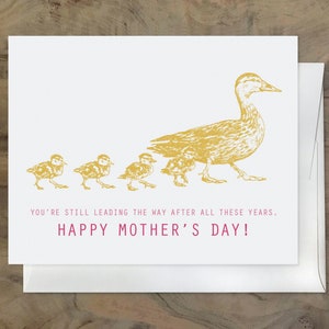 Sweet Adorable Loving Card for MOM I love you mom. Thinking of You Ducks Card Cute Lovely Thoughtful Mother's Day Card Yellow Ducks
