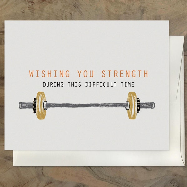 STAY STRONG CARD. Get Well Soon Card. Card for sick friend. Depression Card. Bad news card. Cancer diagnosis card - Workout Card - Dumbbell