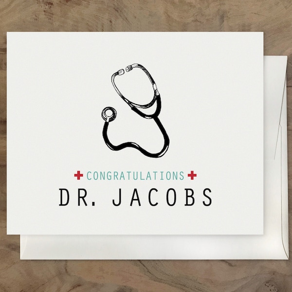 DOCTOR GRADUATION card. Congratulations Medical Student Card. New Doctor Card, MD Card, Custom Doctor Graduation Card