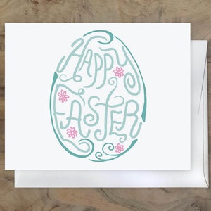 Belle carte de Pâques faite à la main - carte de PÂQUES heureuse. OEUFS DE PÂQUES. Carte de Pâques dessinée à la main et faite à la main - Carte de Pâques non religieuse