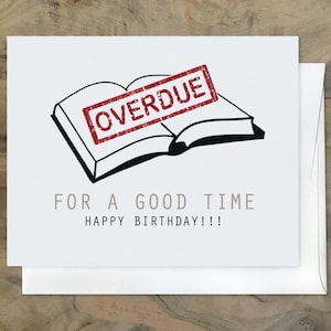 Book Lover Card. Reading Lover Card, Librarian Birthday Card. Book Worm Card - Reading Card - Librarian Birthday - Fiction Lover