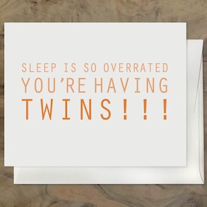 TWIN BABY CARD, enceinte de jumeaux, félicitations jumeaux sur la carte de chemin, twin baby shower, attend des jumeaux