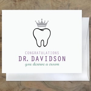 DENTISTE Carte de graduation. Félicitations Carte d’étudiant en médecine dentaire. Nouvelle carte de dentiste, carte de graduation de dentiste personnalisée - Carte DDS - Carte DMD