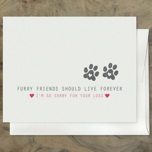 CARTE DE SYMPATHIE POUR ANIMAUX DE COMPAGNIE. Carte de chien de chat malade. Carte de mort d’animal. perte de chien. Désolé. Carte de grief d’animal familier.