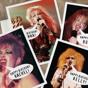 Carte CYNDI LAUPER. Carte d’anniversaire personnalisée Cyndi Lauper, carte de vraies couleurs, filles veulent juste avoir la carte de plaisir
