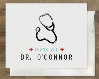 THANK A DOCTOR Card. Personalized Doctor Thank You Card, Customized Thank You Medical Worker Card