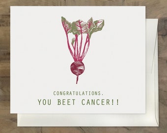 Cancer Free Card. Congratulations you BEAT CANCER card. F*ck Cancer! Remission Card. Cancer Survivor Card