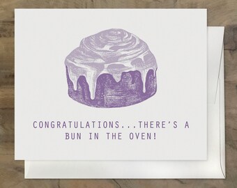 BUN in the OVEN Card, Card for Expecting Parents, Pregnancy Card, Brand New Parents, Gender Neutral Baby Card